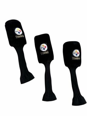 Pittsburgh Steelers Set of Black Plush/ Knitted Golf
Club HeadCovers X/1/3 EUC